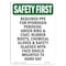 Signmission OSHA Sign, Required PPE For Hydrogen Peroxide, 10in X 7in Rigid Plastic, 7" W, 10" H, Portrait OS-SF-P-710-V-11227 - alternate 1